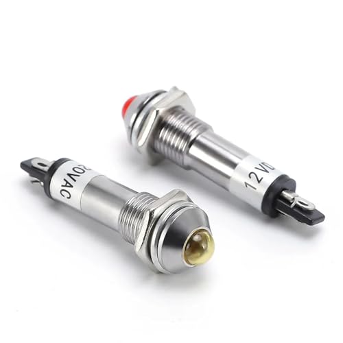 Feu de signalisation LED 8mm XD8-2 en cuivre pour tableau de bord industriel 24V - 6