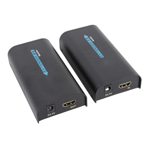Extensor HD sobre Cat6 Ausla de 200 m con transmisor y receptor para CCTV y salas (Enchufe UE)