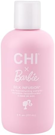 CHI x Barbie Silk Infusion, Reconstructing Leave-In Treatment For Strengthening Hair, Adds Shine & Protects From Heat, Paraben & Cruelty-Free, 6 Oz