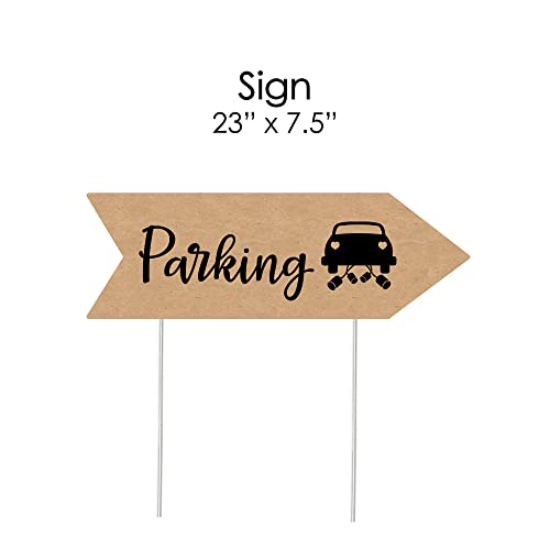 Rustic Wedding Parking Signs - Wedding Sign Arrow - Double Sided Directional Yard Signs - Set Of 2 Parking Signs #TOP4