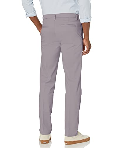 Haggar Mens Premium Comfort Khaki Flat Front Slim Fit Casual Pants, Grey, 30W x 30L US - image 2