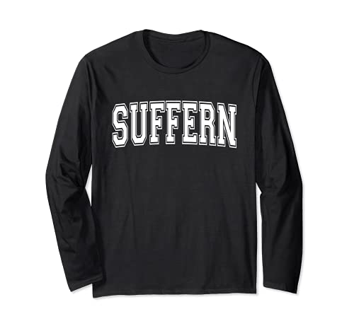 American Love Men Women White NY Home City Gift : SUFFERN NY NEW YORK USA Vintage Sports Varsity Style Long Sleeve T-Shirt