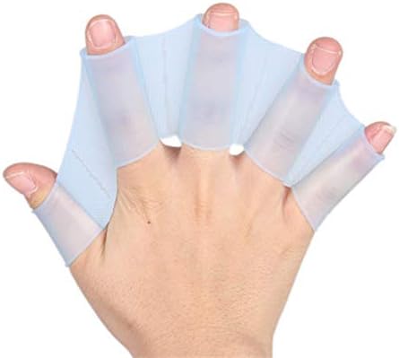 CFDYKRP 1Pair Unisex Frog Sort Silicone Girdles Swimming Hand Fins Flippers Palm Finger Webbed Gloves Paddle Water Sports activities (Coloration : Blue, Dimension : M)