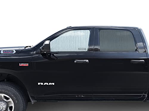 Yellopro Side Window Front Seat Sunshade Custom Fit For 2010 2011 2012 2013 2014 2015 2016 2017 2018 2019 2020 2021 2022 Dodge Ram 2500 3500 - Quadcab Crewcab Megacab - 4Dr 4Door (2Pcs) #TOP3