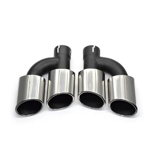 Embouts d'échappement quad en inox argent look S4 pour Audi A4 B8 et A5