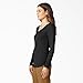 Dickies Women's Long-Sleeve 3-Button Henley Shirt -Black, Extra Large