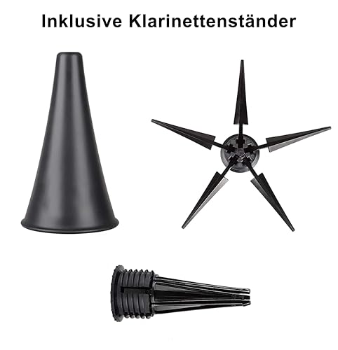 SYMPHONIE WESTERWALD Klarinette in B, Deutsches System, Luxuskoffer mit Rucksackgarnitur, Mundstück, Klarinettenständer, Wartungsservice