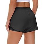 Mancreda Women's Running Shorts with Liner 3 Zipper Pockets Elastic Workout Athletic Gym Yoga Shorts - Image 4