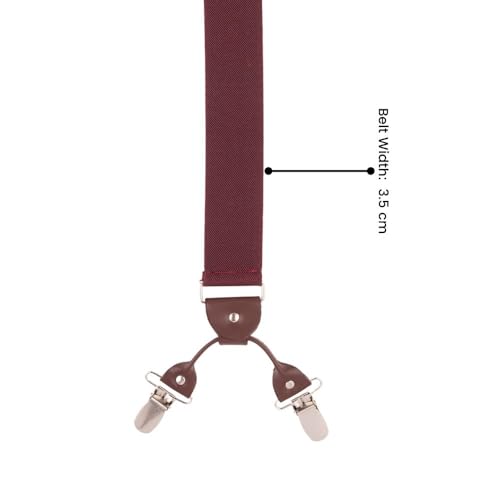 Image of The Tie Hub Suspenders for Men | Slim Clip-On Y-Back Elastic Braces | Adjustable 1.25 Inch | Formal Wedding Office