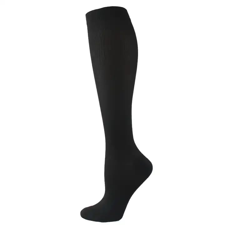 Image of Compression Socks Men Women 20-30 mmHg Knee High Medical Athletic Compression Stockings For Running, Nurses, Pregnancy, Basketball, Football, Black