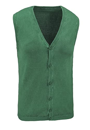 Chaleco sin mangas para hombre Evoga, cárdigan de punto slim fit de algodón para primavera verano
