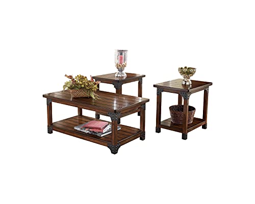 Signature Design by Ashley Murphy Industrial 3-Piece Table Set, Includes 1 Coffee Table and 2 End...