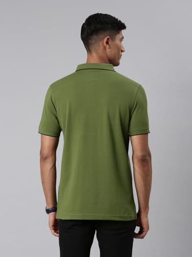 Image of Classic Polo Mens Cotton Blended Solid Half Sleeve Regular Fit Polo Neck T-Shirt