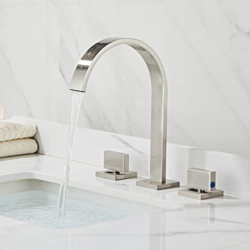Mélangeur lavabo or brossé de style carré haut de gamme en cuivre