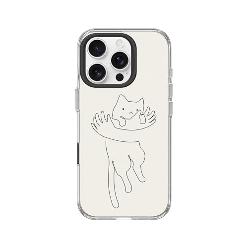 RHINOSHIELD ���C�m�V�[���h iPhone 16 Pro�Ή� | Clear �N���A�P�[�X - ���΂݂ɂ��� �����x �R�K�i�̗����ی� �ϏՌ��� - ilovedoodle/Hug One Line