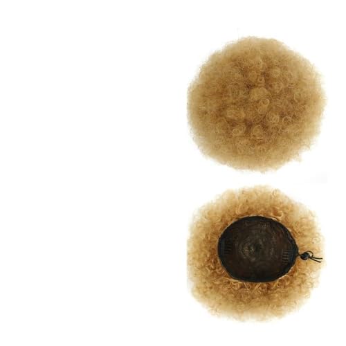 Postiches chignon pour femmes blondes Afro bouffant court queue de cheval crépue jaune