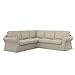 SOFERIA Kompatible Ersatzbezug fur EKTORP 2+2 Ecksofa, Stoff Majestic Velvet Beige, Beige