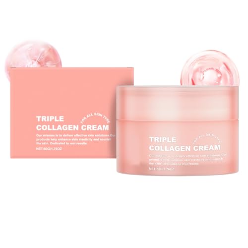Crème Hydratante Au Collagène 50g, Crème Au Collagène,Hyaluronique & Céramide, Apaise Instantanément Les Peaux Sensibles, Pour Tous Types De Peau Même Les Plus Sensibles