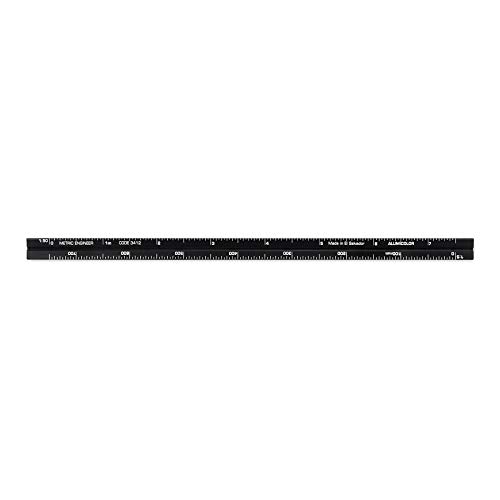 Image of Alumicolor Aluminum Engineer Metric Pocket Scale, 15CM, Black