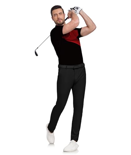 Mens Polo Shirts Short Sleeve Printed Quick‑Dry Golf Tops - image 3