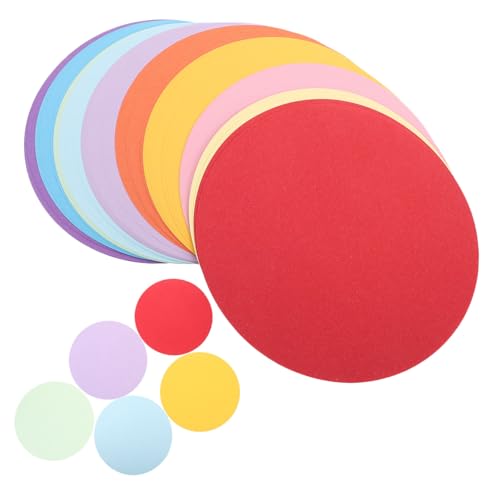 Papier coloré rond double face WOONEKY résistant pour loisirs créatifs sans déchirure