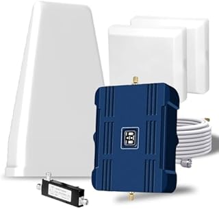 Cell Phone Booster for Home & Multi-Room,Cell Phone Signal Booster for Band 5/12/13/17,Boost 5G 4G Data for All U.S. Carriers FCC Approved Cell Signal Booster (Blue)