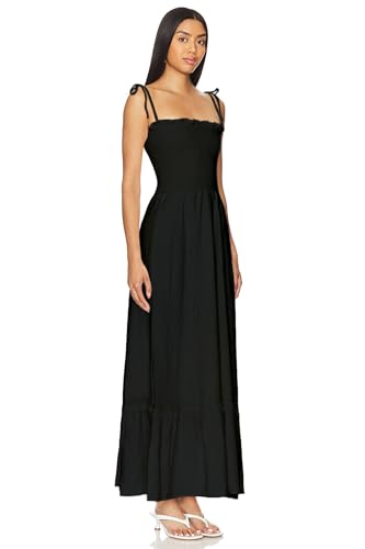 Image of Women's Summer Maxi Dress 2025 Casual Boho Sleeveless Spaghetti Strap Smocked Tiered Long Beach Sundresses