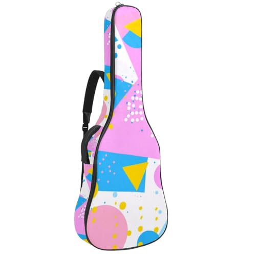 Étui guitare acoustique 40 pouces imperméable et rembourré à motif géométrique