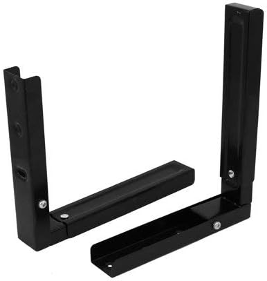 White Microwave Wall Mount Brackets with Full Fixing Kit & Self Adhesive Bumper Pads to Secure Your Microwave When Opening/Closing Door (Black)
