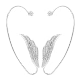 SWOOMEY Accesorios de Oreja Alas de Aleación y Rhinestone para Mujer Vintage y Elegantes Pendientes Tipo Ear Cuff para Ocasiones Obsequios