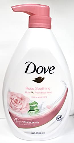 Dove Rebalancing Go Fresh Body Wash, Rose Soothing Scent, Aloe Vera Microbiome Gentle, 33.8 Ounce Pump Bottle #TOP4