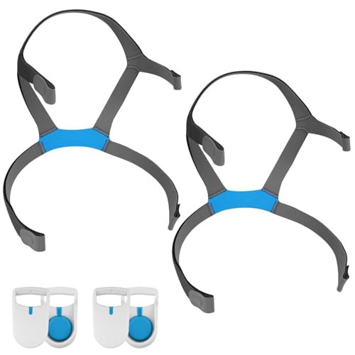 NITTIID Replacement Headgear for F40 CPAP Mask Soft CPAP Headgear Strap Compatible with AirFit F40 Nasal Mask Adjustable F40 Headgear with Enhanced Clips (2 Headgear+2 Pairs Clips)