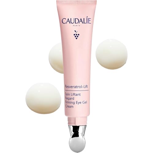 Caudalie Resveratrol-Lift Firming Depuffing Eye Gel Cream with Peptides, Hyaluronic Acid, and Vegan Collagen I - 15 mL