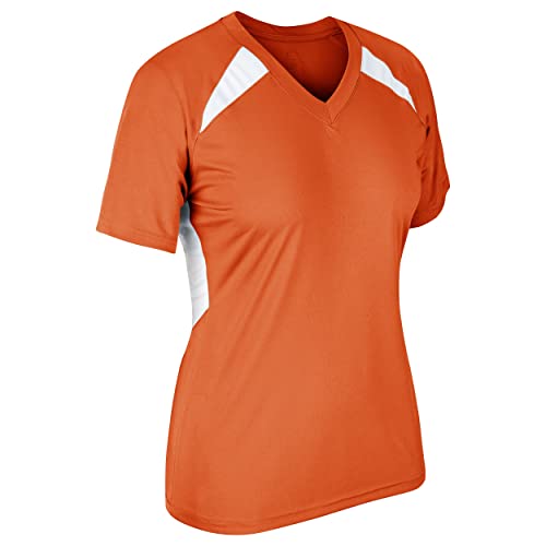 Champro Check Baseball Jersey, Women's Medium, Orange, White