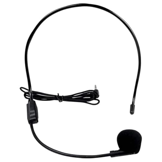Norwii Micrófono de auriculares con cable flexible ajustable para amplificador de voz, solo micrófono de auriculares, no incluye amplificador de voz