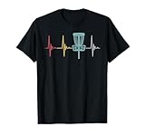 Disc Golf Retro Herzschlag Geschenk Frisbee Discgolfer T-Shirt