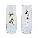  Sektglas Stemless ohne Stiel personalisiert JGA Accessoire Glas - KISMET