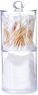 Clear Acrylic cosmetic Cotton Bubs Holder/case,Cotton Pads Holder Makeup Organizer Cosmetics Makeup Cotton Swab Holder Cotton Pads Dispenser