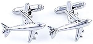 MRCUFF Jet Airplane Plane Commercial Jetliner Airline Cufflinks with a Presentation Gift Box