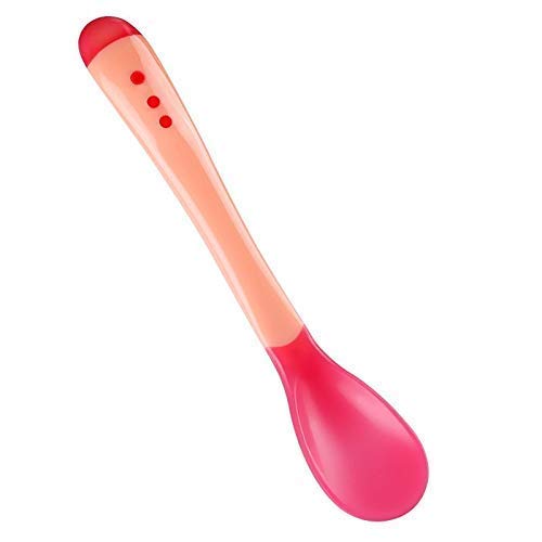 Image of Baby Feeding Set: 3-Piece Silicone Baby Fruit Nibbler & Feeder, Heat Sensor Spoon (Multicolor)