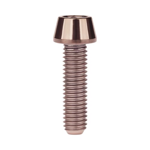 Image of Titanium Ti Bolt M5x9 16 18 20 25 30 35 40 45 50 55 60mm Tapered Head Screws Pack of 4 (M5x20mm, Bronze)