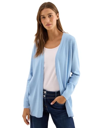 CECIL Damen 2515341 Offene Strickjacke, Whisper Blue Melange, L
