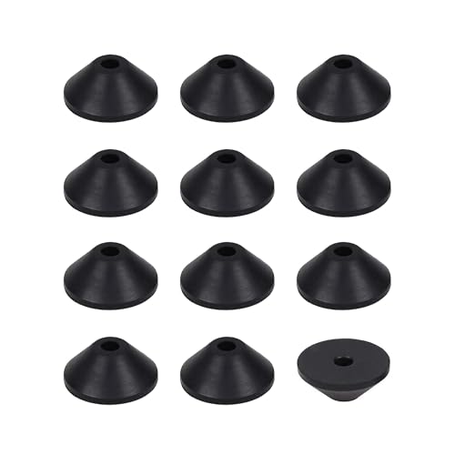 TUKEVA 12 Stück befestigung konische gummidichtung M6 Toilettenbolzen Gummischeiben Konische Gummischeiben für Toilettenbolzen Dichtungen für Toilettenbehälter zu Schüsselbolzen (Schwarz, 6mm)