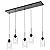 MELUCEE Black Pendant Lights for Kitchen Island, 5-Light Dining Room Light Fixtures Linear Chandeliers with Clear Glass Shade, DIY Hanging Lamp Ceiling for Dining Room Kitchen Bar