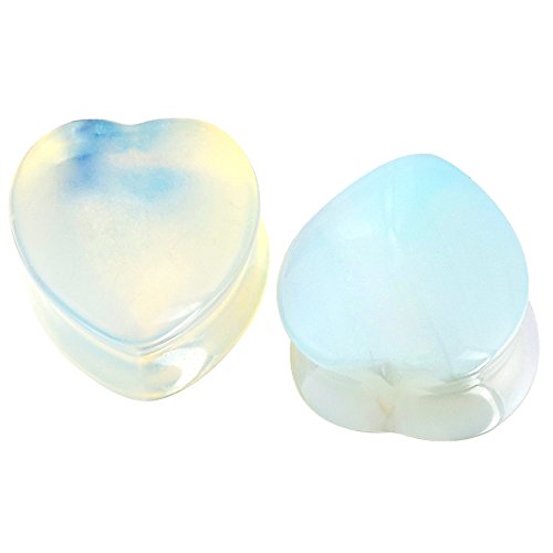 PHD LTD Rosa Spar/Opala Pedra em Forma de Coração Duplo alargado alargador alargador alargador Kit e