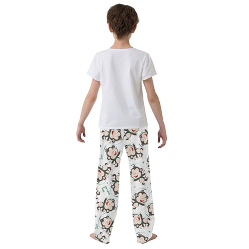 Monkey in Space Boys Long Pants Soft Trousers Elastic Waist Kids Lounge Bottoms with Pockets S-XL3