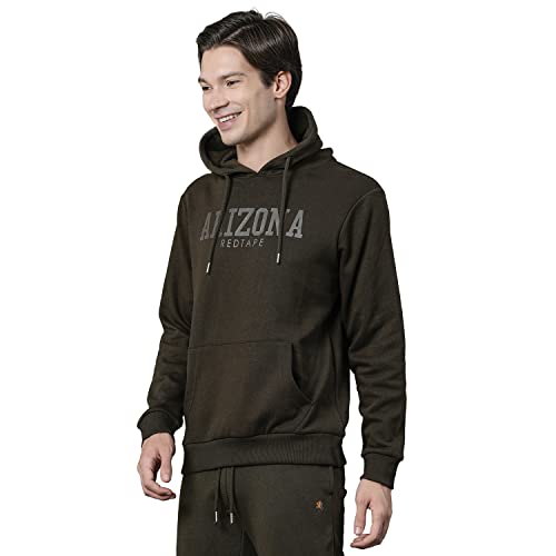 Image of Red Tape Men's Dark Olive Graphic Print Hoodie