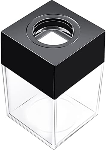 grwanpen Extra Large Magnetic Paper Cilp Dispenser, 500 Clip Capacity, Black,1Pack