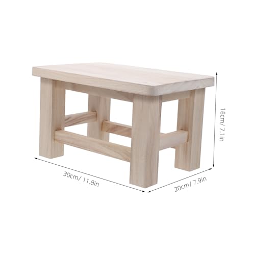 Taburete de madera maciza con diseño versátil beige para hogar 4