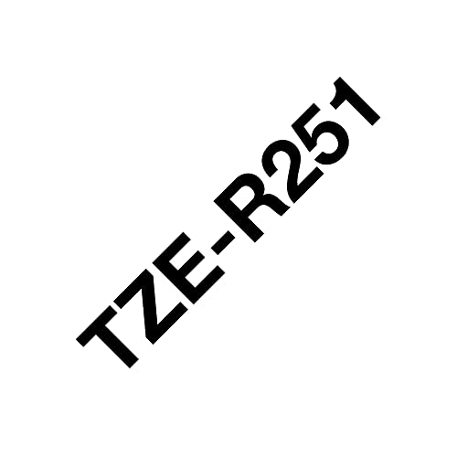 Brother TZe-R251 Labelling Tape Cassette, Black on White, 24 mm (W) x 4M (L), Ribbon Tape, Brother Genuine Supplies